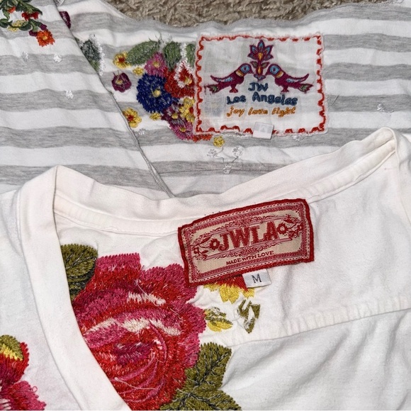 Johnny Was Embroidered Short Sleeve T-Shirt Bundle Women’s Size Medium - Picture 9 of 9